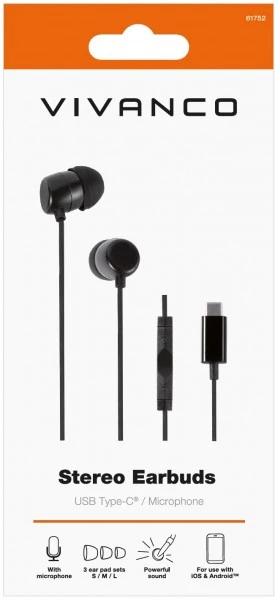 Vivanco In-Ear Headset Schwarz – Bild 2