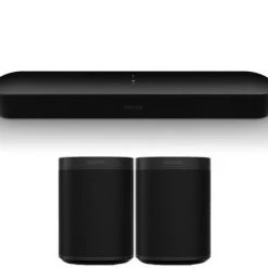 Sonos BEAM Soundbar + 2X ONE SL Surroundlautsprecher Schwarz