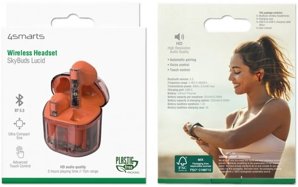 4smarts SkyBuds Lucid True Wireless Kopfhörer Orange – Bild 3
