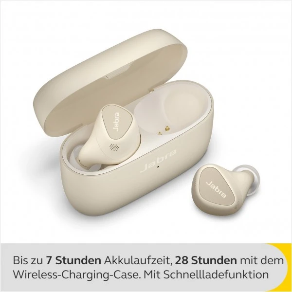 Jabra Elite 5, Mit Hybrider Aktiver Geräuschunterdrückung (ANC) Goldbeige – Bild 3