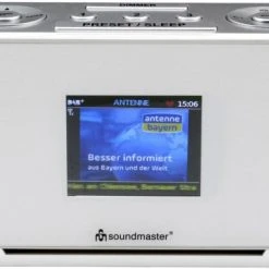 Soundmaster UR240WE Uhrenradio Silber/weiß