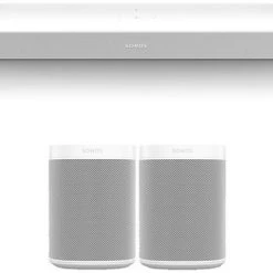 Sonos BEAM Soundbar + 2X ONE SL Surroundlautsprecher Weiß