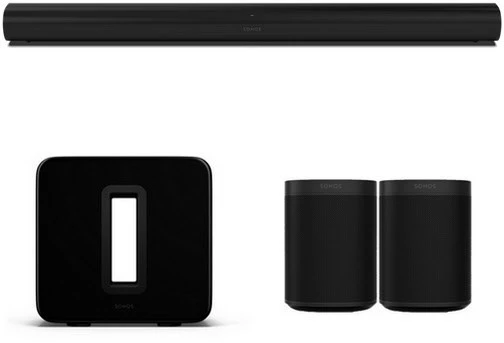 Sonos ARC Soundbar + SUB Subwoofer + 2X ONE SL Surround Schwarz