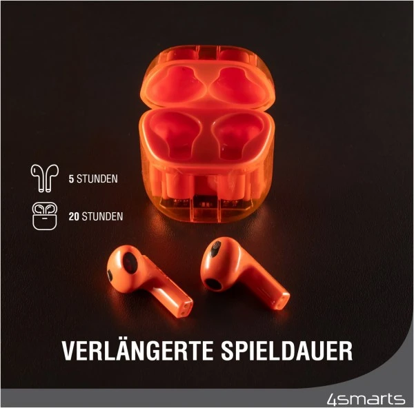 4smarts SkyBuds Lucid True Wireless Kopfhörer Orange – Bild 5