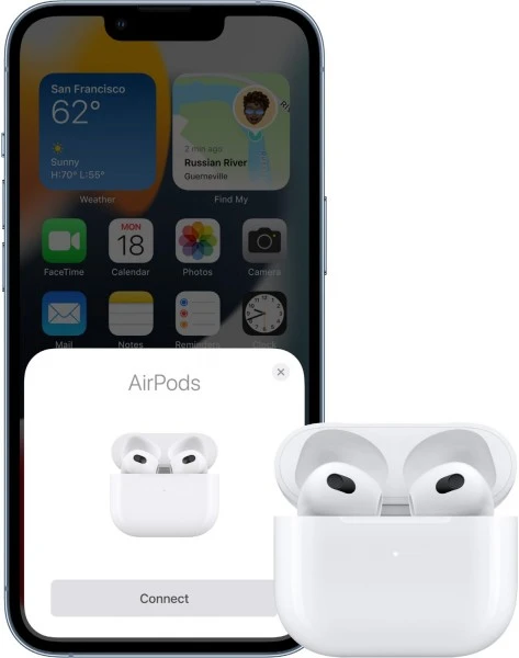Apple AirPods 3. Generation True Wireless Kopfhörer Mit Lightning Charging Case – Bild 4
