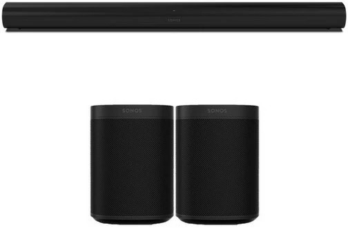 Sonos ARC Soundbar + 2X ONE SL Surroundlautsprecher Schwarz