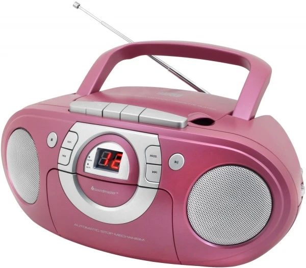 Soundmaster SCD5100PI Radio-Rekorder Mit CD + Kassette Pink – Bild 2