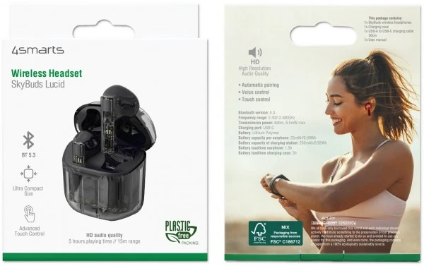 4smarts SkyBuds Lucid True Wireless Kopfhörer Schwarz – Bild 3