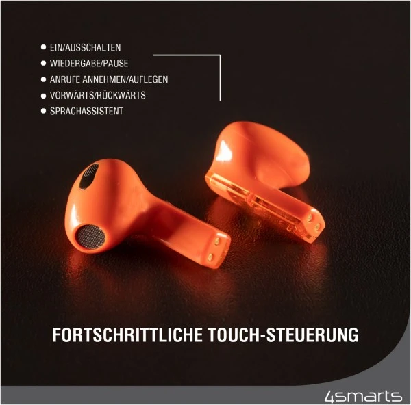 4smarts SkyBuds Lucid True Wireless Kopfhörer Orange – Bild 4